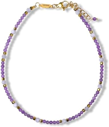 Ms. Morchic has adjustable ankle chains. Colorful Natural Gemstone Foot Chain Jewelry Summer Beach 2mm Small Beads 9.5 inches