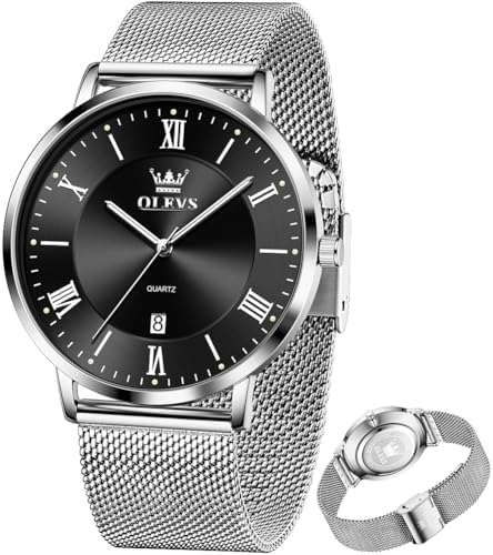 OLEVS Mens Gold Watches Analog Quartz Business Dress Watch Day Date Stainless Steel Classic Luxury Luminous Waterproof Casual Male Wrist Watches