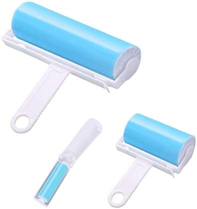 MUEDRT Lint Roller 3 Pack, Washable Lint Roller Reusable Pet Hair Remover Cleaner with Cover for Clothes, Pet Hairs, Include Large\/Medium\/Small Size
