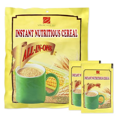 Vinacafe Instant Cereal Mix \u2013 20 Sachets (14.11 Oz)  Nutritious Vietnamese Instant Cereal Drink  Creamy &amp; Delicious Breakfast Beverage  Quick &amp; Easy Hot or Cold Preparation