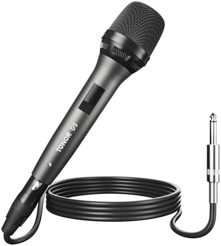 TONOR Professional Vocal Microphone for Singing, Dynamic Handheld Wired Karaoke Mic, Cardioid Studio Microfono with 4.5M XLR to 1\/4" Cable, for Speakers\/Mixer Machine\/Amp\/Speech\/Karaoke and O