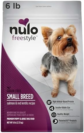 Nulo Freestyle Small Breed Dog Food, Premium Adult and Puppy Grain-Free Dry Smaller Sized Kibble Food, with BC30 Probiotic for Healthy Digestion Support, 6 Pound (Pack of 1)