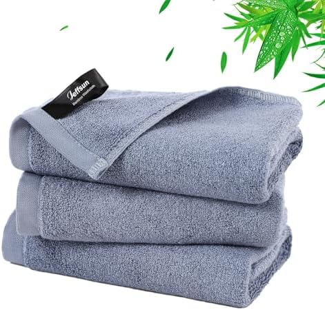 Reusable Makeup Remover Towels, 13x13 inch Extra Large Wash Cloths for Face and Body, Super Soft and Gentle Face Towel on Sensitive Skin, Easy to Rinse Fast Dry Denim Blue Facial Cleansing Cloths