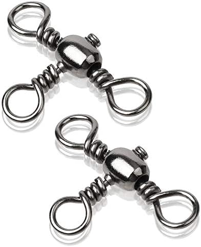 AMYSPORTS Stainless 3way Swivel Fishing crossline swivels 3 Way rigs Saltwater Freshwater Drifting trolling Fishing Tackle Connector for Spoons Minnow baits