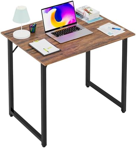PayLessHere 32\/39\/47 inch Computer Desk Study Writing Table, Adjustable feet, Modern Furniture for Home Office (1, Brown, 32 inch)