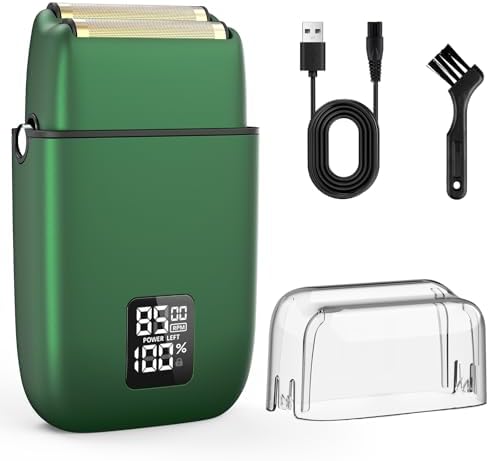 Foil Shaver for Men, Electric Razor for Men with Double Baldes, IPX7 Waterproof Men's Electric Shaver with 3 Adjustable Speeds, Men's Ideal Gift