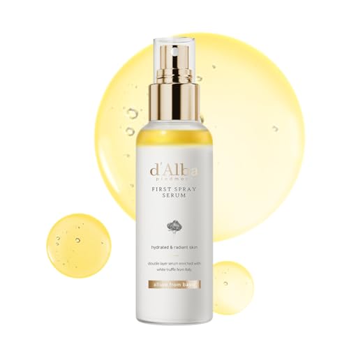 d'alba Piedmont Italian White Truffle First Spray Serum, Vegan Skin Care, Light-weight Face Moisturizer, Glow Serum for Radiant Skin, Non Comedogenic, All In One Mist, Korean Skin Care (3.38 fl oz