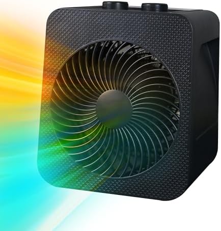 2 in 1 Heater and Fan Combo, 1500W Portable Heaters for Indoor Use with 4 Modes, Tip-over &amp; Overheat Protections, Desk Space Heater and Fan Combo for Office Home Bedroom