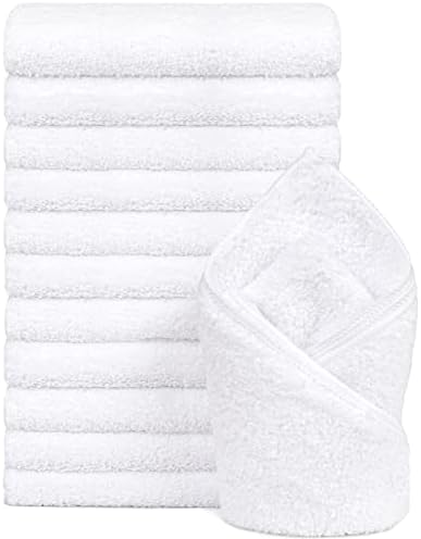 Orighty 12-Pack White Hand Towels - Quick Drying &amp; Absorbent Microfiber Gym Towels 16x28 inches - Lightweight &amp; Thin White Yoga Towels - Multi-Purpose Camping Towels for SPA, Hotel &amp; Bathr