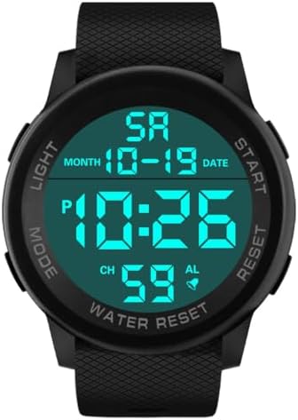 LsvtrUS Men's Digital Sports Watch Waterproof Military Outdoor Wrist Watches for Men with LED Backlight Alarm Back Light