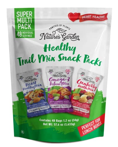 Nature's Garden Healthy Trail Mix Snack Pack -  Premium Nuts and Seeds  Delicious Healthy Trail Mix Snack - Food Allergy Free, 48 individual bags Net wt 57.6 0z