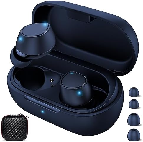 5.2 Bluetooth Headphones for Apple iPhone 16 16e 15 Pro Max 14 Plus 13, Small Ear Buds True Wireless Earbuds Earphones with Microphone Touch Control for Samsung S24 S23 Ultra Google Pixel 9 8 Blue
