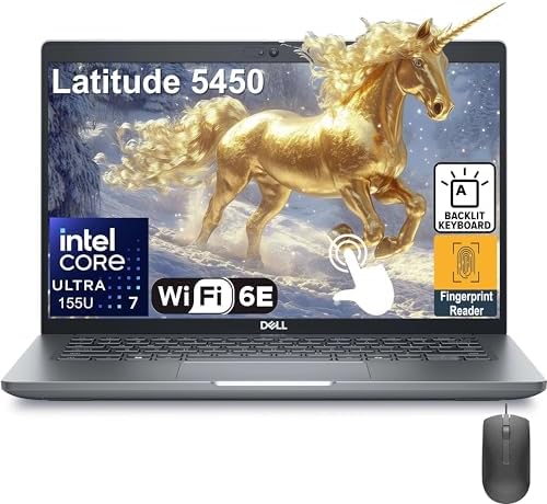 Dell Latitude 14 5450 14" Touchscreen FHD Business Laptop Computer, Intel Ultra 7 155U (Beat i7-1355U), 64GB DDR5 RAM, 2TB PCIe SSD, WiFi 6E, Backlit Keyboard, Fingerprint Reader, Windows 11 Pro
