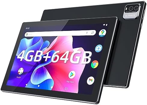 YQSAVIOR Tablet,10.1" Android Tablet with MTK Octa-core Processor 10GB （4GB+6GB Expand） RAM 64GB ROM+1TB Expandable Computer Tablets PC, IPS 1280 * 800 Screen, 2+8MP Dual Camera, WiFi, BT, Black