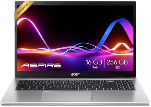 acer Aspire Premium Slim Laptop - 15.6" Full HD IPS 1080P Display - AMD Ryzen 3 7330U Quad-Core Processor - 16GB RAM - 256GB NVMe SSD - Webcam - Wi-Fi 6 - Windows 11 Pro - No Mouse