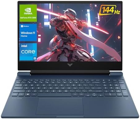 HP Victus 15.6 i5 Gaming Laptop, 15.6" FHD 1920*1080 144Hz, Intel Core i5-12450H, NVIDIA GeForce RTX 3050, 32GB RAM, 1TB SSD, Backlit KB, Touchpad, SD Card Reader, Webcam, HDMI, Wi-Fi 6, W11 H, Bl