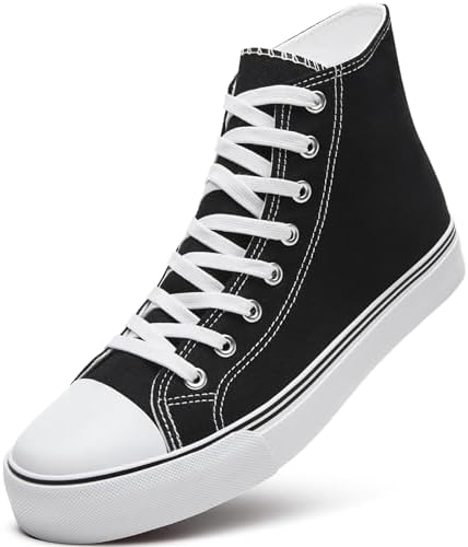 ZGR Men's High Top Canvas Sneakers Lace Up Classic Casual Walking Shoes