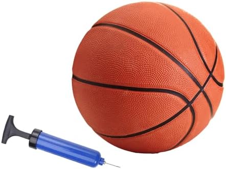 8.46" Rubber Basketball with Pump, Non-Slip and Durable for Basketball Games