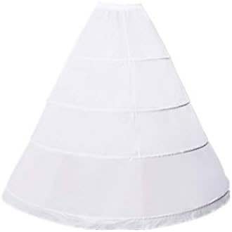 ZLQQ Women's 4-Hoop Petticoat Crinoline Underskirt for Wedding Ball Gown Tutu Tulle Slips Skirt
