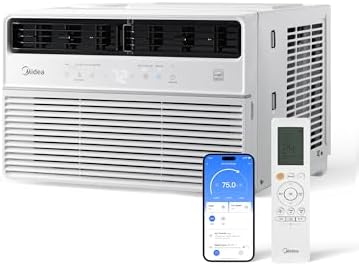 Midea 8,000 BTU Smart Inverter Window Air Conditioner with APP, Alexa Control, 115V AC Unit Cools up to 350 Sq. Ft, Quiet Operation, Energy Saving, Remote &amp; Easy Installation Kit, White