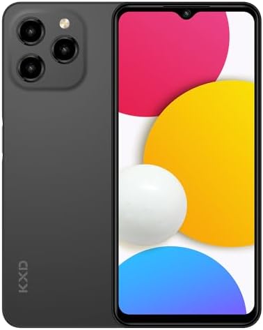 KXD A07 Unlock Cell Phone, Android 12 Unlocked Phone, 4500mAh 10W Fast Smartphones, 13MP+8MP, 6.52Inch HD+, 8GB + 128GB\/SD 256GB Mobile Phone, Fingerprint\/Face ID, 4G Dual SIM Phone - Black