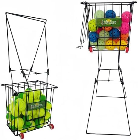 jifader Tennis Ball Hoppers，Pickleball Hopper,79 Tennis Or 50 Pickleball Capicity,Also Use As Ball Picker,Easy to Pick Up 30 Tennis Or Pickle in 1 Minute, Easily Placed in The Trunk of A Car