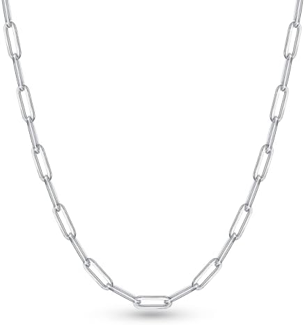 OCHCOH 925 Sterling Silver Clasp 2.5\/3\/4\/5mm Paperclip Chain for Women Silver Chain Necklace 16, 18, 20, 22, 24, 26, 30 Inches