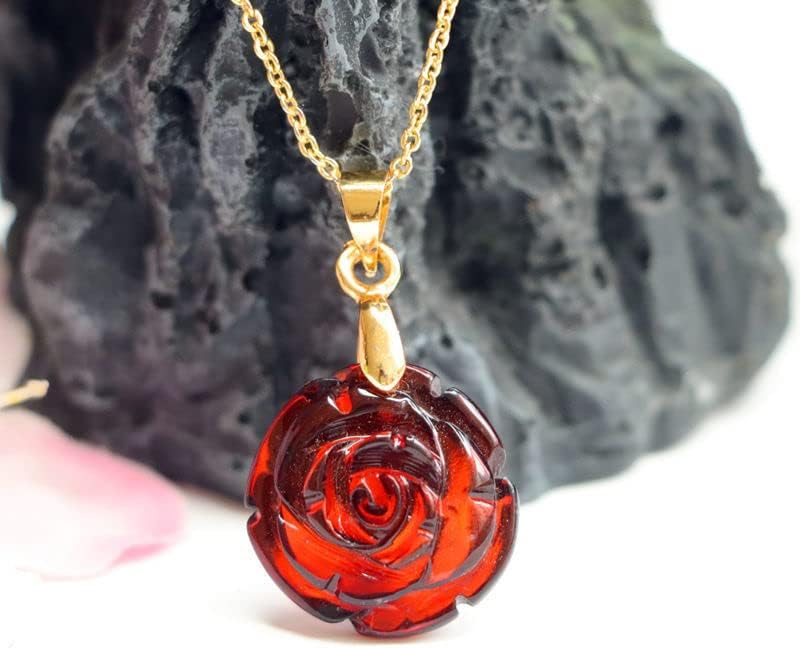 Bohu Pendant Water Purifying Blood Purse Rose Pendant Necklace Jewelry Fashion Accessories Gift