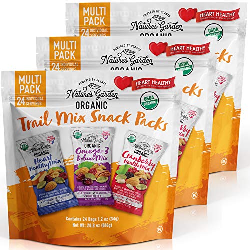 Nature's Garden Organic Trail Mix Snack, Multi Pack 28.8 oz - 24 Individual Servings (Pack of 3)