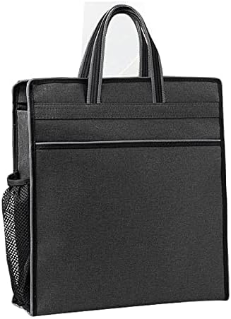enyuwlcm Oxford Zippered Document Bag with Handle File Tote Bag Pouch for Carrying Paper Files Books Filing Folder 1 Pack (Black)
