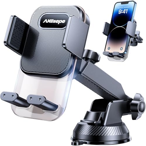 AKESEPE [Thick Cases Friendly [85+LBS Strongest Suction] Phone Holders for Your Car 2025 Upgraded Car Phone Holder Mount Truck Stand for Dashboard Windshield Vent for iPhone Samsung All Phones