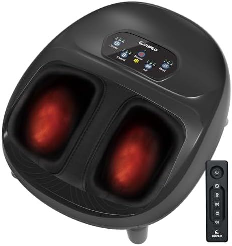 CuPiLo Foot Massager for Plantar Fasciitis, Upgraded Full Foot Shiatsu Massage, Remote Control Multi-Level Settings, Feet Massager for Neuropathy, Gifts for Men, Women, Fits Up to 14"