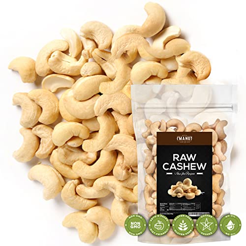 Premium Raw Cashews 48oz (3 lbs.) Non-GMO, No Additives Batch Tested Gluten &amp; Peanut Free, Resealable Pouch for Freshness, Unsalted Cashews - Perfect for Pesto, Salads, Gourmet Cooking and Baking