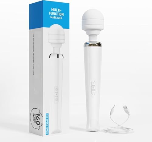 CYCMIA Handheld Cordless &amp; Rechargeable Back Massager - Quiet Waterproof Full Body Massage Device for Muscle Tension, Aches Relief, Sports Recovery and Deep Relaxation with 20 Modes &amp; 8 Speed 