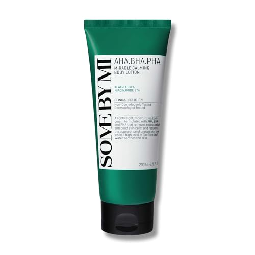 SOME BY MI AHA BHA PHA Miracle Calming Body Lotion \u2013 6.76oz, 200ml \u2013 Korean Exfoliating Salicylic Acid Body Moisturizer for Dry Skin \u2013 Daily Hydration &amp; Soothing Care with Centella 