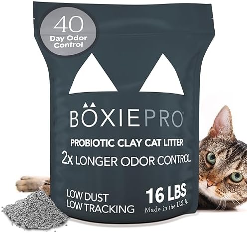 Boxie® Probiotic Cat Litter 40 Day Natural Odor Control, 16lb Clumping Kitty Litter (Clay)