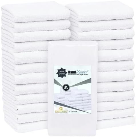 24 Pcs (2 Dozen) White 16x27 Inch Cotton Blend Economy Hand Towels Salon\/Gym\/Hotel Super use Absorbent Best for Kitchen,Janitorial,Home use Towels
