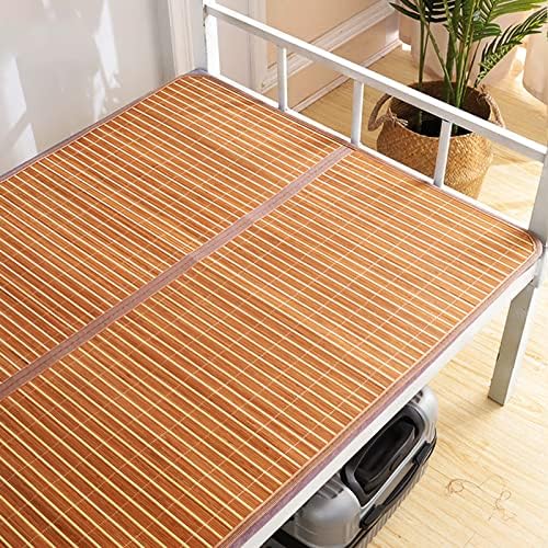 Summer Bamboo Sleeping Mat, Foldable Double Sided Mat for Bed, Mattress Topper Twin\/Queen Cool Mat for Living Room Floor (90x190cm\/35.4x74.8inch)
