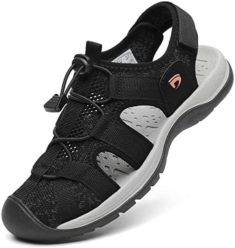 Dannto Women's Sport Sandals Close Toe Mesh Hiking Outdoor Athletic Casual Walking Sandals Water Shoes