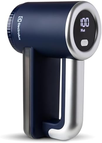 Electrolux Rechargeable Fabric Shaver  3-Speed Lint Remover for Clothes &amp; Furniture  Eliminates Fuzz &amp; Pilling  Electric Lint Shaver with LED Display &amp; Type-C Fast Charging Port - Blue