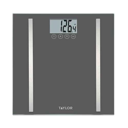 Taylor Digital Body Composition Scale, Bathroom Scale for Body Weight, Measures Body Fat, Body Water &amp; Muscle Mass, 8 User Recognition, Normal &amp; Athlete Modes, FSA HSA Eligible, 400 lb Capacit