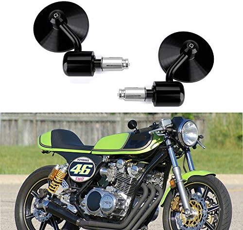 Custom Motorcycle CNC Handle Bar End Rearview Side Mirrors 3"Round 7\/8" 22 mm Compatible with Honda Yamaha Suzuki Kawasaki Aprilia Derbi Ducati Gilera ATV
