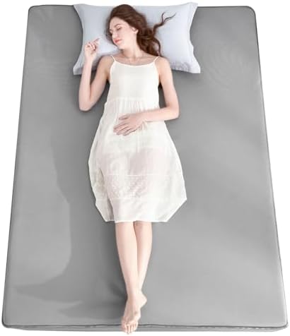 Ailemei Direct Cooling Thin Mattress Pad, Queen Size Mattress Topper for Hot Sleepers, with a Deep Pocket Fits 16" Mattresses, Cool Fitted Sheets for Bed, Summer Cooling System, Gray, 60"x80&#
