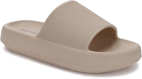 Joomra Pillow Slippers for Women and Men Non Slip Quick Drying Shower Slides Bathroom Sandals  Ultra Cushion  Thick Sole