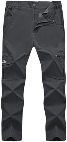 Rdruko Men's Hiking Pants Lightweight Quick Dry Water Resistant Outdoor Travel Work Fishing Pants 6 Pockets