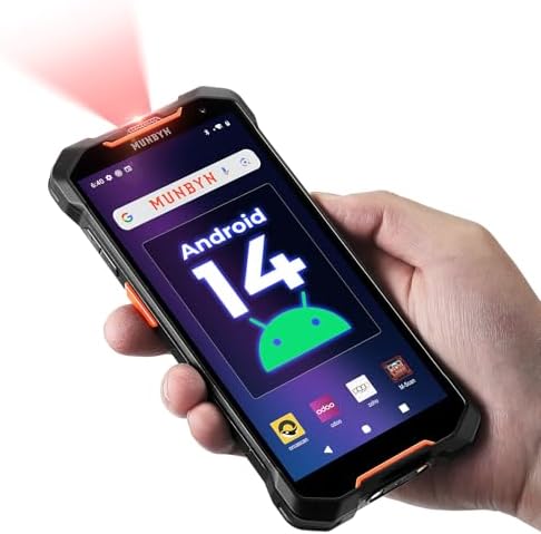 MUNBYN AceScan AS01 Android 14 Barcode Scanner, 2025 New, 6\u201D Screen, 16-Hour Workday Mobile Computer PDA, SE4710 Zebra Scanner, 1D\/2D\/QR, Future Android 18 Upgradable, Fast Charge &amp; 2m Drop
