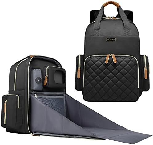 WITSTEP Diaper Bag Backpack with Changing Station, Baby Diaper Bag Organizer for Moms Dads Large Baby Changing Bags