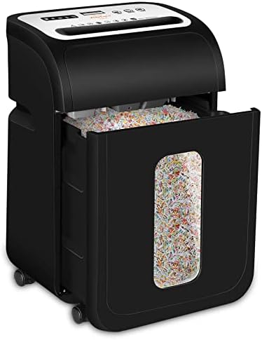 VidaTeco Paper Shredder for Home Office14-Sheet 60-Mins Micro Cut Shredder with US Patented Blade,Shred Card\/CD\/Clip\/Staple,for Home Use Heavy Duty,AUTO Jam Proof,5.3-Gallon Pullout Bin(ETL)