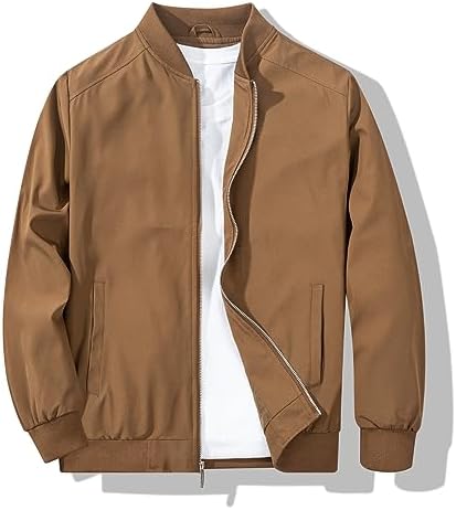 XiaoYouYu Men's Bomber Jacket Fashion Stylish Lightweight Windbreaker Spring Fall Casual Jackets for Men