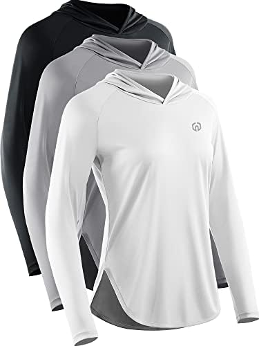 NELEUS Women's Sun Protection Running Shirts Workout Athletic Shirts with Hoods